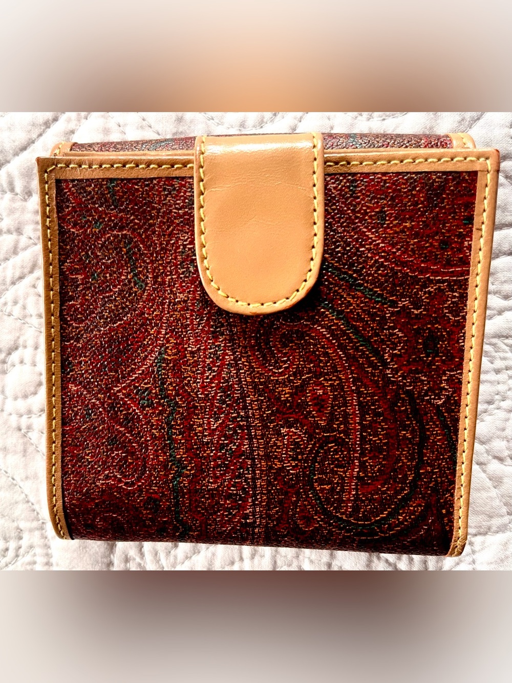 ETRO MULTICOLOR PAISLEY LEATHER WALLET IN BEAUTIFUL CONDITION